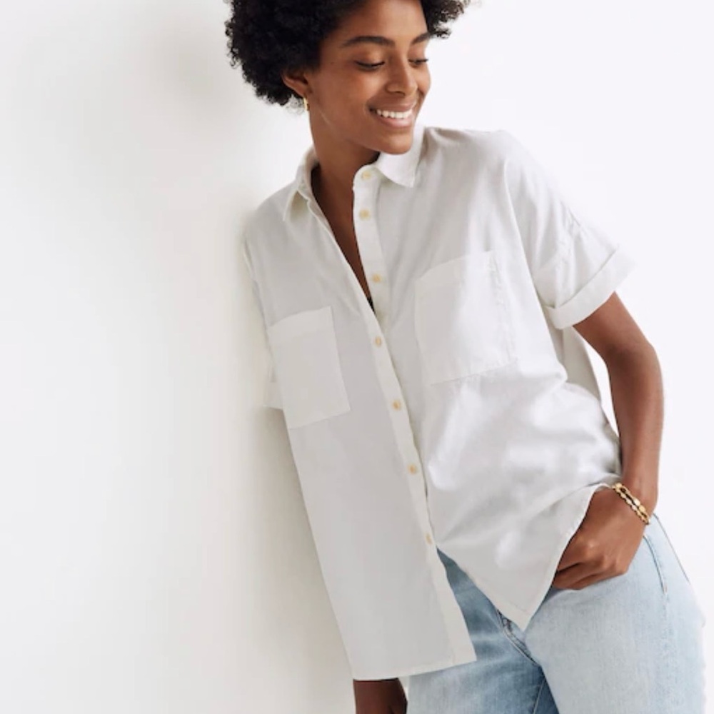 Madewell White Cotton Courier Shirt Size XS